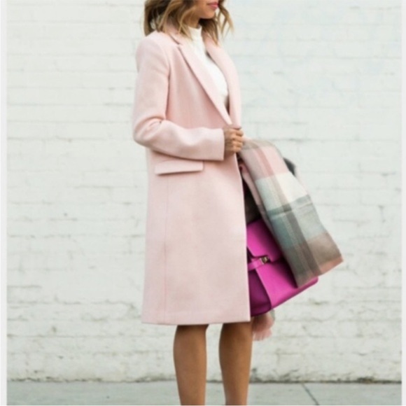 Banana Republic Jackets & Blazers - BANANA REPUBLIC Wool Blend Double Breasted Trench Coat pink